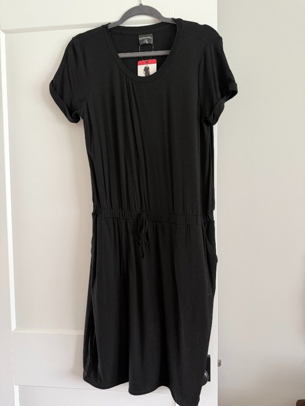 32 Degrees Cool Dress Sz M Black Jersey Knit Casual wPockets NWT